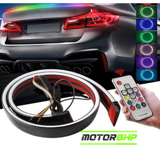 Carbon Fibre LED Rear Spoiler With Remote Control for Car Trunk Universal (MultiColor)