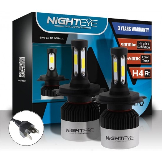  Night Eye Automotive LED Bulb For Headlight and Fog Light with High Beam Low 9000LM 6500K