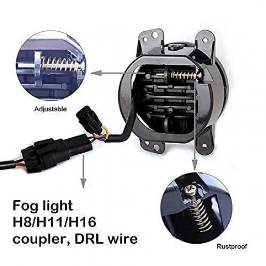 Universal Car LED DRL Fog Light With DRL Daytime Running Light & Turn Signal - Set Of 2