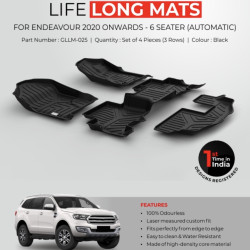 GFX Premium Life Long Car Floor Foot Mats For Ford Endeavour (2019-Onwards) Black GFX Premium Life Long Car Floor Foot Mats For Ford Endeavour (2019-Onwards) Black