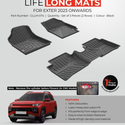 Premium Life Long Car Floor Foot Mats For Hyundai Exter Black  Premium Life Long Car Floor Foot Mats For Hyundai Exter Black