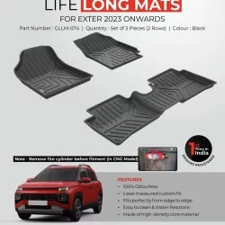  Premium Life Long Car Floor Foot Mats For Hyundai Exter Black