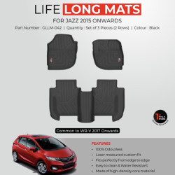 GFX Premium Life Long Car Floor Foot Mats For Honda Jazz (2015-Onwards) Black GFX Premium Life Long Car Floor Foot Mats For Honda Jazz (2015-Onwards) Black