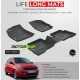 GFX Premium Life Long Car Floor Foot Mats For Tata Tiago (2020-Onwards) Black 