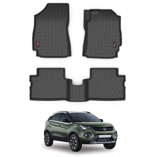 GFX Premium Life Long Car Floor Foot Mats For Tata Nexon (2018-2019) Black