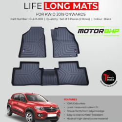Renault Kwid Life Long Car Floor Foot Mats Black (2019-Onwards) Renault Kwid Life Long Car Floor Foot Mats Black (2019-Onwards)