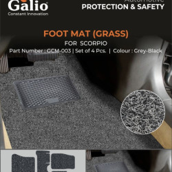 Galio Mahindra Scorpio Foot Mats (Grass) (2017-Onwards) Black Galio Mahindra Scorpio Foot Mats (Grass) (2017-Onwards) Black
