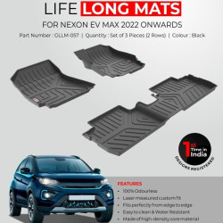 GFX Premium Life Long Car Floor Foot Mats For Tata Nexon EV Max (2022-Onwards) Black GFX Premium Life Long Car Floor Foot Mats For Tata Nexon EV Max (2022-Onwards) Black