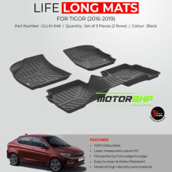 GFX Premium Life Long Car Floor Foot Mats For Tata Tigor (2016-2019) Black  GFX Premium Life Long Car Floor Foot Mats For Tata Tigor (2016-2019) Black