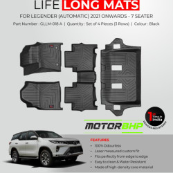 GFX Premium Life Long Car Floor Foot Mats For Toyota Fortuner Legender Automatic (2021-Onwards) Black (7 Seater) GFX Premium Life Long Car Floor Foot Mats For Toyota Fortuner Legender Automatic (2021-Onwards) Black (7 Seater)