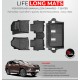 GFX Premium Life Long Car Floor Foot Mats For Toyota Fortuner Manual (2016-Onwards) Black (7 Seater)