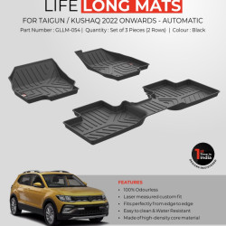 GFX Premium Life Long Car Floor Foot Mats For Volkswagen Taigun (2021-Onwards) Black GFX Premium Life Long Car Floor Foot Mats For Volkswagen Taigun (2021-Onwards) Black