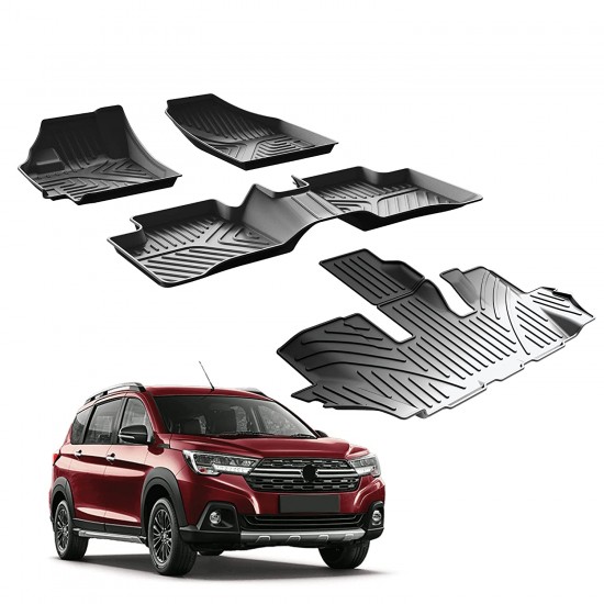 GFX Premium Life Long Car Floor Foot Mats For Maruti Suzuki XL6 (2019-Onwards) Black