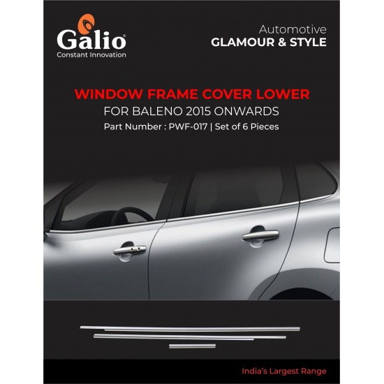 Galio Maruti Suzuki Baleno Chrome Lower Window Garnish (2015-Onwards)