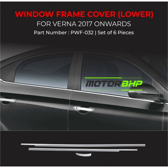 Hyundai Verna Chrome Lower Window Garnish (2017 Onwards)