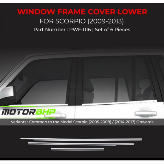 Mahindra Scorpio Chrome Lower Window Garnish (2009-2017 Onwards)