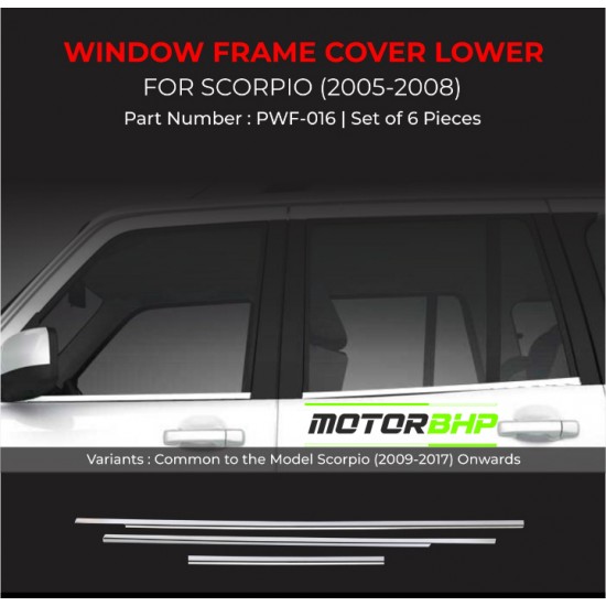 Mahindra Scorpio Chrome Lower Window Garnish (2005-2008)