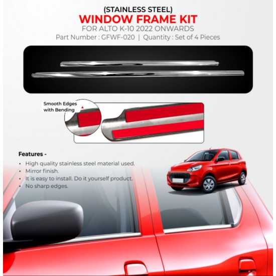 Maruti Suzuki Alto K-10 Chrome Lower Window Garnish (2022-Onwards)