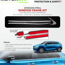 Maruti Suzuki Baleno Chrome Lower Window Garnish (2022-Onwards) Maruti Suzuki Baleno Chrome Lower Window Garnish (2022-Onwards)