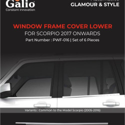 Galio Mahindra Scorpio Chrome Lower Window Garnish (2017-Onwards)  Galio Mahindra Scorpio Chrome Lower Window Garnish (2017-Onwards)