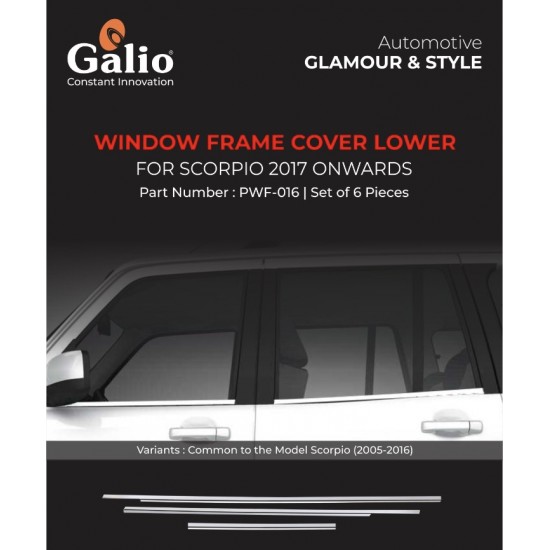  Galio Mahindra Scorpio Chrome Lower Window Garnish (2017-Onwards)