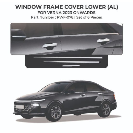 Hyundai Verna 2023 Chrome Lower Window Garnish 
