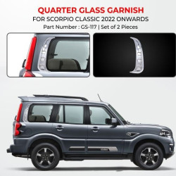 Mahindra Scorpio Classic Quarter Glass Chrome Garnish (2022-Onwards)  Mahindra Scorpio Classic Quarter Glass Chrome Garnish (2022-Onwards)