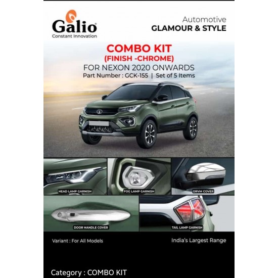 Galio Tata Nexon  2020 Chrome Accessories Combo Kit 7