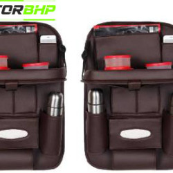 Universal PU 3D Leather Auto Car Seat Back Organizer With Meal Tray -Coffee Universal PU 3D Leather Auto Car Seat Back Organizer With Meal Tray -Coffee