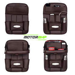 Universal PU 3D Leather Auto Car Seat Back Organizer With Meal Tray -Coffee Universal PU 3D Leather Auto Car Seat Back Organizer With Meal Tray -Coffee