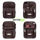 Universal PU 3D Leather Auto Car Seat Back Organizer With Meal Tray -Coffee