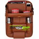 Universal PU 3D Leather Auto Car Seat Back Organizer With Meal Tray -Tan