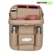 Universal PU 3D Leather Auto Car Seat Back Organizer With Meal Tray-Beige