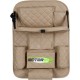  Universal PU Leather 7D Auto Car Seat Back Organizer With Meal Tray-Beige
