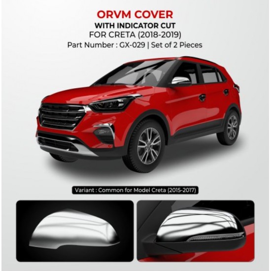 Hyundai Creta OVRM Cover Chrome Garnish With Indicator Cut (2018-Onwards)