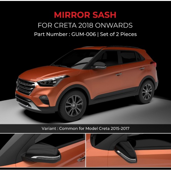 Hyundai Creta OVRM Sash Cover Chrome Garnish (2018-Onwards)