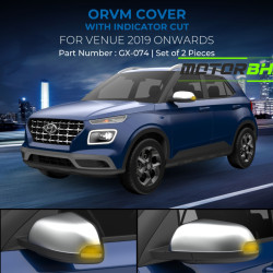 Hyundai Venue (2019 Onwards) OVRM Cover With Indicator Cut Chrome Garnish  Hyundai Venue (2019 Onwards) OVRM Cover With Indicator Cut Chrome Garnish