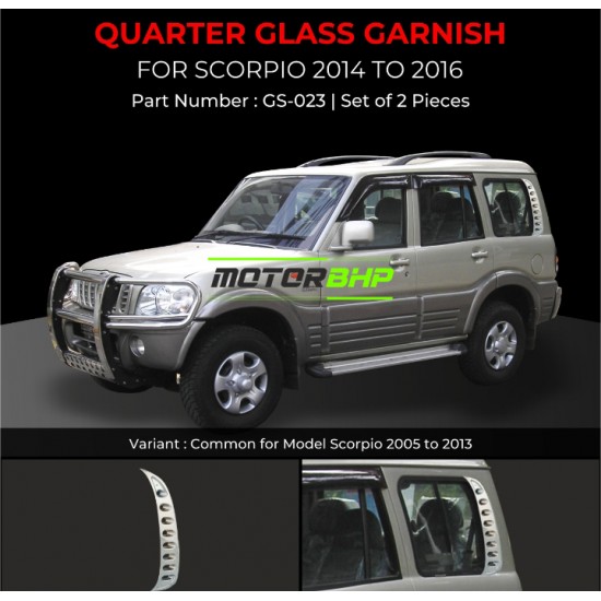  Mahindra Scorpio Quarter Glass Chrome Garnish (2014-2016)