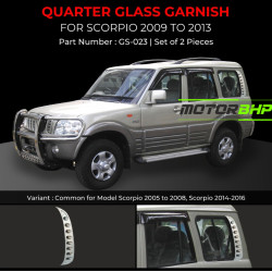Mahindra Scorpio Quarter Glass Chrome Garnish (2009-2013)  Mahindra Scorpio Quarter Glass Chrome Garnish (2009-2013)