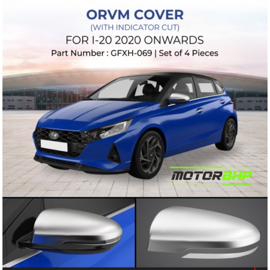 Hyundai i20 OVRM Chrome Cover With Indicators Cuts (2020-Onwards) 