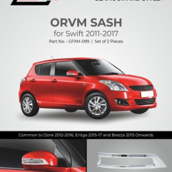 STARiD Maruti Suzuki Swift OVRM Chrome Sash (2011-2017)  STARiD Maruti Suzuki Swift OVRM Chrome Sash (2011-2017)