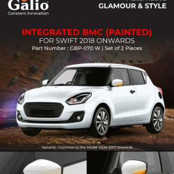 Galio Maruti Suzuki Swift  Integrated OVRM Cover With Blinkers -White (2018-Onwards) Galio Maruti Suzuki Swift  Integrated OVRM Cover With Blinkers -White (2018-Onwards)