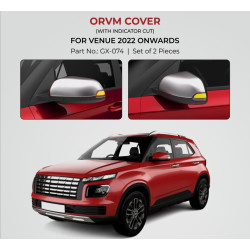 Hyundai Venue OVRM Cover With Indicator Cut Chrome Garnish (2022-Onwards) 