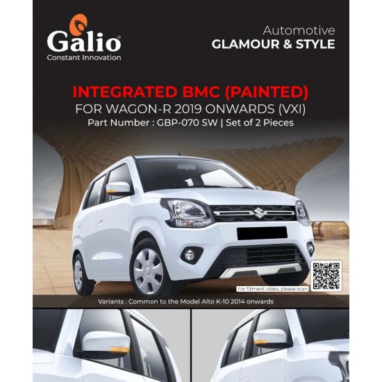 Galio Maruti Suzuki WagonR Integrated OVRM Cover With Blinkers -Painted (2019-Onwards)