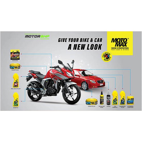 Motomax Bike & Car Polish Cream with Carnuba Wax and Micro Polishing Agents, 230 gm