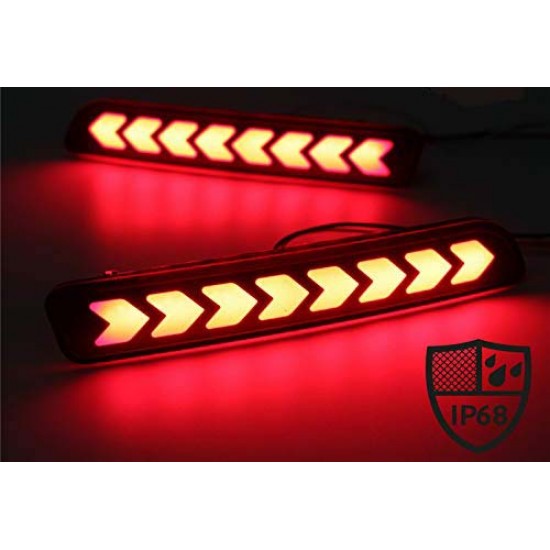 Maruti Suzuki Dzire Bumper LED Reflector Lights Moving Matrix Arrow Design (2017-Onwards)