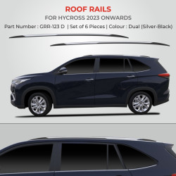 Toyota Hycross Car Accessories Roof Rail Black & Sliver  Toyota Hycross Car Accessories Roof Rail Black & Sliver