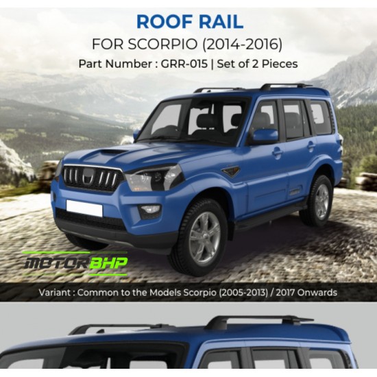 Mahindra Scorpio Car Accessories Roof Rail (2014 - 2016) Black 