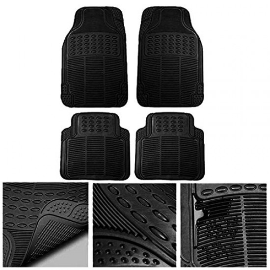 Ford Endeavour Premium Quality Car Rubber Floor Mat- Black