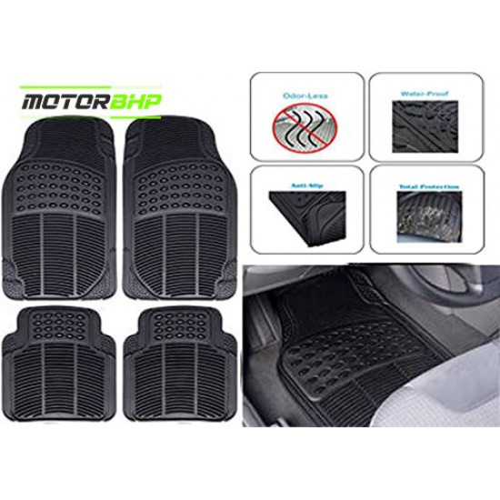 Skoda Rapid Premium Quality Car Rubber Floor Mat- Black